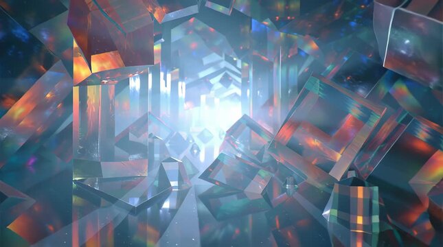 Abstract Crystal Tunnel Stock Video