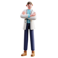 3d Illustration of Professional Doctor Confident Medical Expert Pose