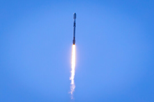 Falcon Rocket Launch Flying From SpaceX