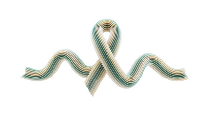 Fototapeta premium Abstract Swirling Ribbon with Green and Beige Tones