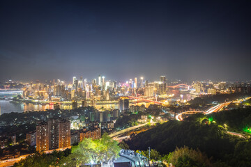 Chongqing Night Skyline from Mountain View
