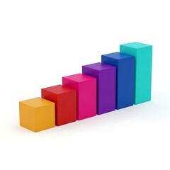 Colorful 3d bar graph with vibrant hues and modern design for creative projects