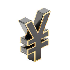Obraz premium Luxurious 3D Yen Yuan Currency Symbol in Black and Gold. yen, yuan, currency, finance, 3d