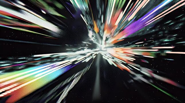 Abstract Digital Tunnel Stock Video with Glitched Data Streams