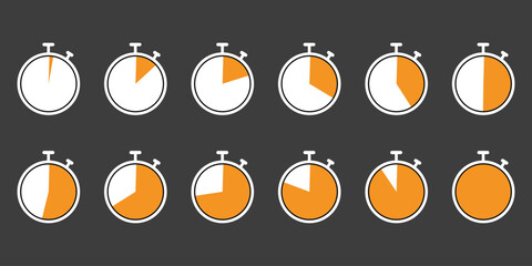 Stopwatch timer vector illustration, time measurement graphic design, flat design