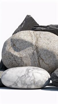 Collection of smooth and rough stones.
