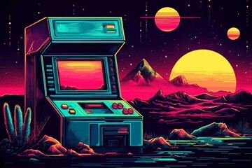 Nostalgic 16-bit pixel art with picturesque landscape.