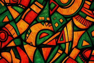 Vivid African Patterns in Digital Illustration