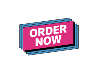 Obraz premium A vibrant pink and blue vector graphic of an 'ORDER NOW' button with a modern design