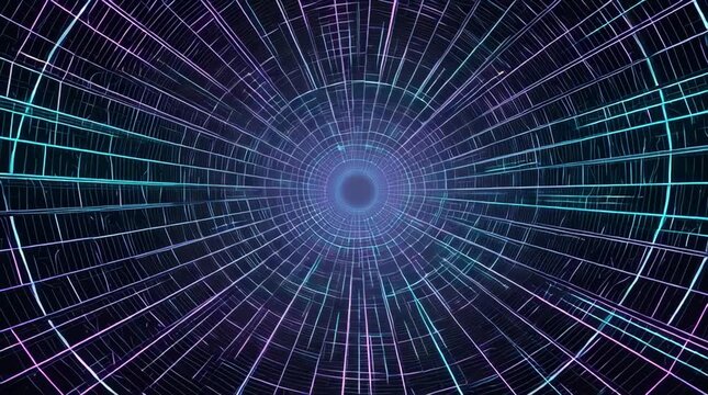 Abstract Digital Futuristic Tunnel Stock Video