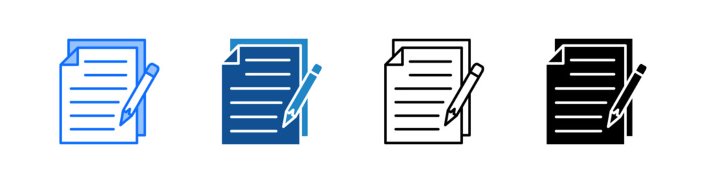 Contract Multiple Style Icon Set 