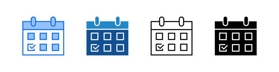 Calendar Multiple Style Icon Set 