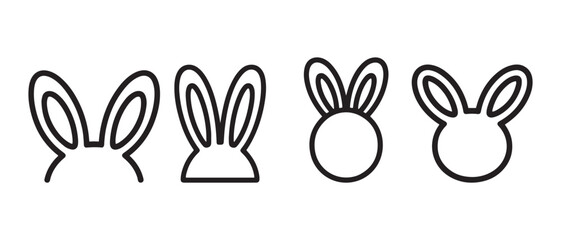 Fototapeta premium Outline bunny ears illustrations, various styles, perfect for Easter and children's themes..