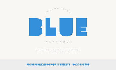 Fototapeta premium Blue Alphabet Bold Rounded Font Typography Design for Playful Logo Poster and Creative Brand Identity