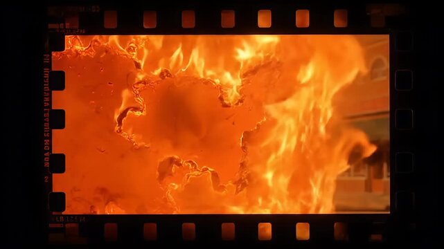 Explosion on a city street scene.