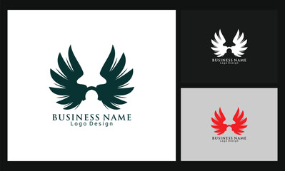wing human angel concept design logo