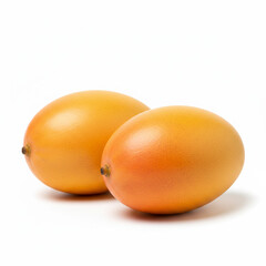 two Fresh Mangoes Isolated on White Background
