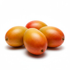 Four Fresh Mangoes Isolated on White Background