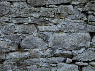 Fototapeta premium Weathered limestone wall texture with natural stone detail.