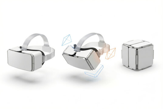 Modern White Virtual ity Headset Design Isolated On White
