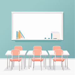 City bus side view with blank area for design mockup in a flat vector illustration style