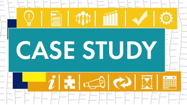 Case Study Business Symbols Orange Turquoise Yellow Symbols Text 