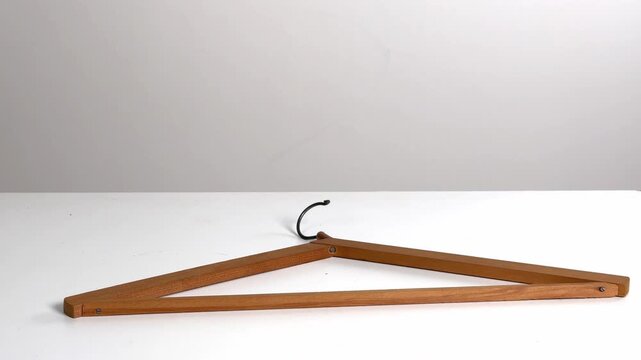 Video with real sound effect of Wooden hanger dropping