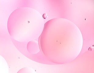 Delicate pink and white spheres, fluid, abstract, bokeh, dreamy