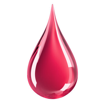 3D red drop of blood