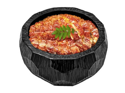 ひつまぶし（黒椀）山椒の葉付き