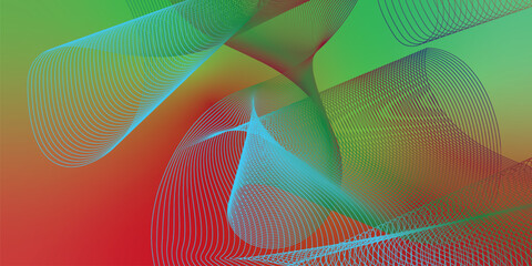  LimeGreen and  red abstract shape grainy gradient background with black backdrop and noisy texture wide banner poster header design