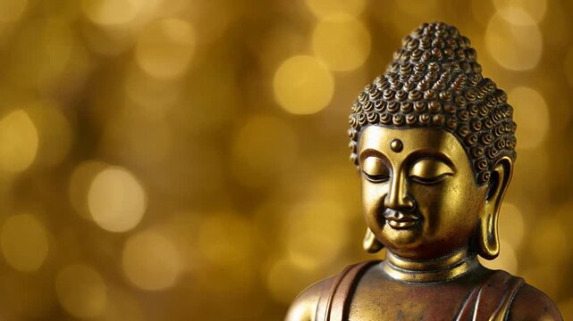 A buddha statue against an isolated background with copy space.