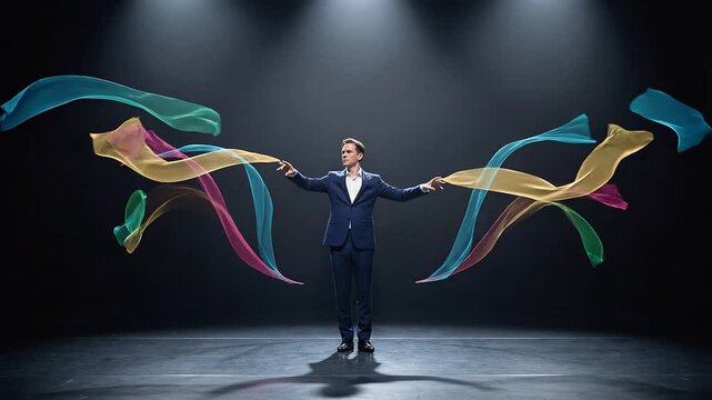 Luminous Ribbons Flow in Gentle Light Dance