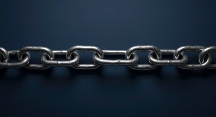 Obraz premium A Strong Chain Link on a Dark Background Symbolizing Security and Connection showcasing its