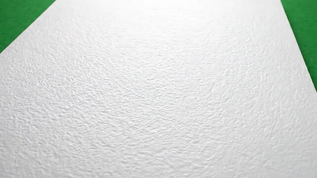 A stack of blank white textured watercolor paper on a green felt background.