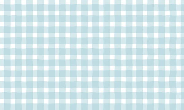 手書き風の淡いギンガムチェック柄パターン（ブルー）