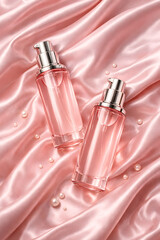perfume on pink background