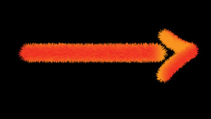 Glowing Red Neon Arrow Pointing Right on Black Background