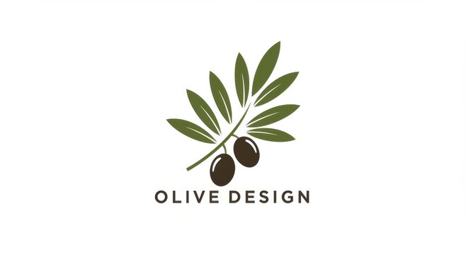 Elegant Olive Branch Design Symbolizing Peace and Mediterranean Heritage minimal drawing