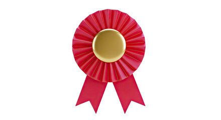 Red Rosette Ribbon with Gold Center
