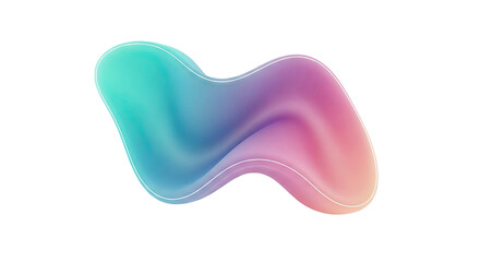 Abstract Fluid Gradient Blob with White Outline