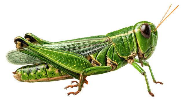 Cricket insect macro, isolated on a white background