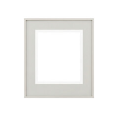 Empty White Picture Frame Mockup for Art Display isolated on transparent background