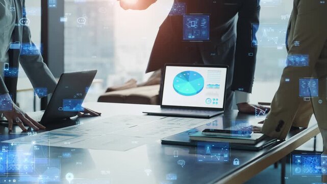 ビジネス、DX、企業、システム、ERP、エンジニア、開発、研究、情報、データ、サイバー、会議、マーケティング、ビジネスパーソン、ビジネスマン、ミーティング、相談、面談、経営、戦略、マネジメント、管理、業務、事務、人材、グループ、チームワーク、協力、サポート、HRMS、HRテック、未来、テクノロジー、テック、デジタル、トランスフォーメーション、IT、AI、プラットフォーム、インターフェース、UX、G