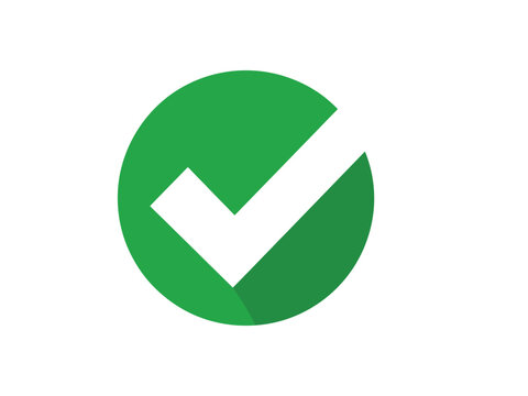 A simple green circle with a white checkmark inside.