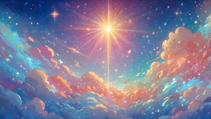 RPGゲーム背景　魔法エフェクト恵の光のパワーエネルギー	