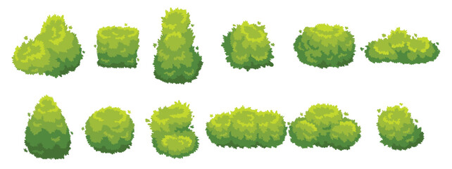 garden bush green garden vegetation bushes cartoon shrubs  © Ocmw