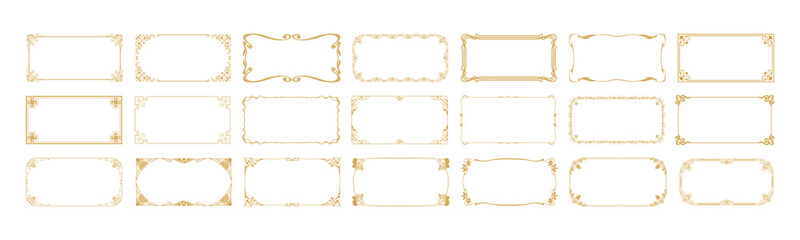 Set of decorative horizontal frames and borders, ornament for menu, certificate, invitation, photo, diploma, portfolio, advertisement