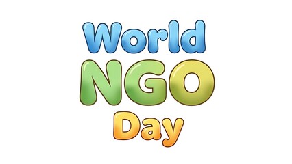 Fototapeta premium Vibrant World NGO Day logo with colorful gradient text