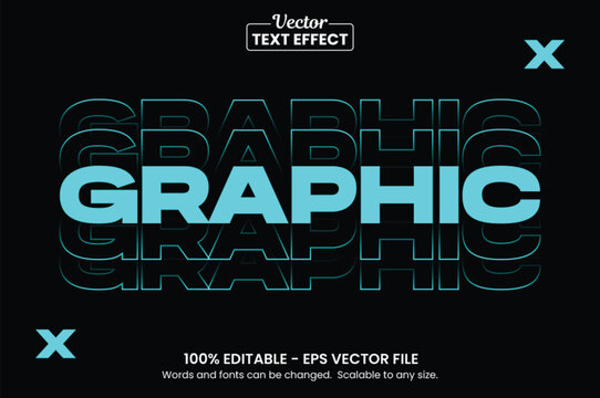 Modern graphic glitch text effect with futuristic cyber style and neon blue outline
